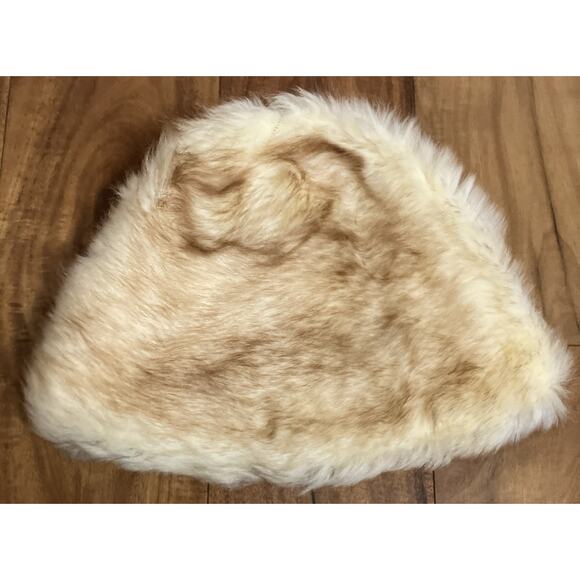 Womens Cone Beehive Fur Small Hat Vtg 60s MOD Winter Cap Elegant Classy White main image 8